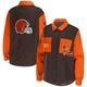"Women's WEAR by Erin Andrews Brown Cleveland Browns Snap-Up Shirt Jacket"
