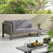 Gracie Oaks Athina Outdoor Acacia Wood Left Arm Loveseat & Coffee Table Set w/ Cushion Wood/Natural Hardwoods in Gray | Wayfair