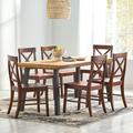 NFusion Bascom Acacia Wood & Iron 7 Piece Dining Set Wood/Metal in Brown | 29.5 H x 32.25 W x 69 D in | Wayfair W1156139