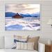 Millwood Pines Cottage Barm In Winter Mountains - Cabin & Lodge Canvas Artwork Metal in Blue/White | 40 H x 30 W x 1.5 D in | Wayfair