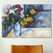 Vault W Artwork 'Still Life: Flowers in a Vase' by Paul Cezanne Painting Print on Wrapped Canvas in Blue/White | 18 H x 26 W x 1.5 D in | Wayfair
