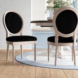 King Louis Back Side Chair Wood/Upholstered/Velvet in Gray/Black Laurel Foundry Modern Farmhouse® | 39 H x 19.8 W x 20 D in | Wayfair