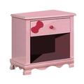 Red Barrel Studio® 1 Drawer Transitional Wooden Nightstand w/ Arched Base, Pink Wood in Brown/Pink | 21 H x 19 W x 16 D in | Wayfair