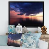 Highland Dunes Dramatic Panoramic Tropical Sunset - Nautical & Coastal Canvas Wall Art Canvas in Black/Blue/Yellow | 34 H x 44 W x 1.5 D in | Wayfair