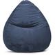 Pouf poire XXL d'intérieur fourrure douce bleu 80x130cm