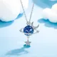 Collier créatif avec pendentif étoile lune et planète pour femmes et filles ras du cou en cristal