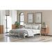 King Size Pine Wood Platform Bed with Hollowed-Out Design Headboard