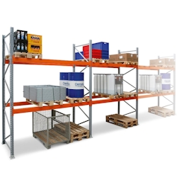 PROREGAL Palettenregal | Extra-Tall | HxBxT 450x844x110cm| Fachlast 2000 kg | 2-Ebenen | Grundfeld Image