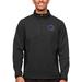 Men's Antigua Heather Black Boise State Broncos Course Quarter-Zip Pullover Top