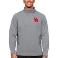 Men's Antigua Heather Gray Houston Cougars Course Quarter-Zip Pullover Top