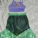 Disney Costumes | Authentic Disney Parks 2p Beautiful Ariel Costume Size Xxs 3 | Color: Green/Purple | Size: 3