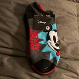 Disney Accessories | Disney Mickey Mouse No-Show 3 Pair Socks. Size 4-10 | Color: Black/Red | Size: Os