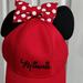 Disney Accessories | Disney Minnie Mouse Cap Hat Adjustable With Mouse Ears And Polka Dot Bow! | Color: Red | Size: Osbb