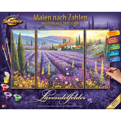 Malen nach Zahlen SCHIPPER "Meisterklasse Triptychon - Lavendelfelder", bunt, Malvorlagen, KinderB:20cm H:50cm, Made in Germany, B:20cm H:50cm Image