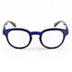 Contacta, Hipstyle Lesebrille für Damen und Herren, stilvolle, raffinierte Brille, Rahmen mit Flexstangen, Farbe Blau, Dioptrien +1,50, Packung mit Brillenhalter, 27 g