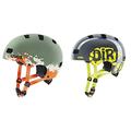 uvex Unisex Jugend, Kid 3 cc Fahrradhelm, Moss Green - Sand mat, 51-55 cm & Kinder Fahrradhelm Kid 3,Grau (Dirtbike Gray-Lime),51-55 cm