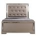 LYKE Home Tufted Low Profile Standard Bed Wood & /Upholstered/Faux leather in Gray/White | 57 H x 80 W x 58 D in | Wayfair LHG-0086-FB