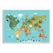 Stupell Industries Country Animals World Map Continents Wildlife Diagram Wall Plaque Art By Abi Hall in Blue/Brown/Green | Wayfair an-597_wd_13x19