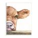 Stupell Industries Baby Calf Cow Resting Head Up-Close Rural Wall Plaque Art By George Dyachenko Canvas in Black/Brown/White | Wayfair