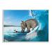 Stupell Industries Animals Riding Ocean Waves Surfing Elephant Cat Dog Wall Plaque Art By Nobleworks in Blue/Brown/Gray | Wayfair an-078_wd_10x15