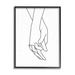 Stupell Industries Romantic Holding Hands Outline Drawing Loving Couple Canvas in Black/Gray/White | 20 H x 16 W x 1.5 D in | Wayfair
