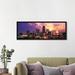 Ebern Designs Cleveland Panoramic Skyline Cityscape Photographic Print on Canvas Canvas, Cotton in Black/Blue/Indigo | 12 H x 36 W in | Wayfair