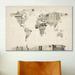 Williston Forge 'Vintage Postcard World Map' by Michael Tompsett Graphic Art on Canvas Canvas, in Brown/Green/White | Wayfair