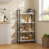 Latitude Run® 47.2"H x 23.6"W Wood Etagere Bookcase in Black/Brown/White | 47.2 H x 23.6 W x 11.8 D in | Wayfair 7910ED688C444CA78815B5FA61B20244