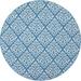 Blue/White 96 x 96 x 0.5 in Area Rug - Canora Grey Bo Contemporary Modern Blue Area Rug Polypropylene | 96 H x 96 W x 0.5 D in | Wayfair