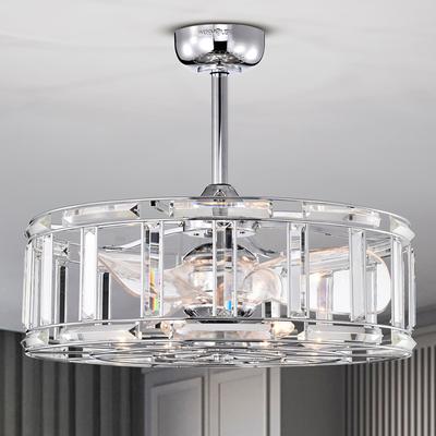 Luna 25 Inch Crystal Shade Fandelier with Light