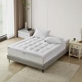Farm To Home Organic Blended Cotton Gusseted Mattress Topper - White