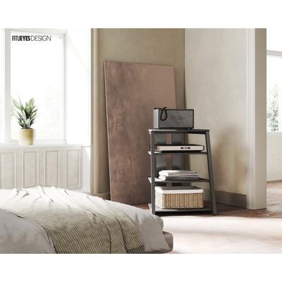 FITUEYES 4-Tier Wooden AV Component Media Stand Stereo Cabinet