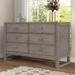 Rustic Storage Cabinet Wooden Dresser with 6 Drawers