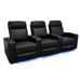 Valencia Piacenza Headrest Top Grain Nappa 9000 Leather Home Theater Seating Power Headrest Recliner Row of 3 Black