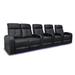 Valencia Verona Top Grain Nappa 9000 Leather Home Theater Seating Power Recliner Row of 5 Loveseat Left Black