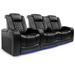 Valencia Tuscany Top Grain Nappa 11000 Leather Home Theater Seating Power Recliner Row of 3 Loveseat Right Black