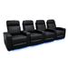 Valencia Piacenza Top Grain Nappa 9000 Leather Home Theater Seating Power Recliner Row of 4 Black