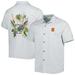 Men's Tommy Bahama Gray Syracuse Orange Coconut Point Frondly Fan Camp IslandZone Button-Up Shirt