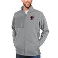 Men's Antigua Heather Gray Boston College Eagles Course Full-Zip Jacket