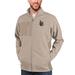 Men's Antigua Oatmeal Cal State Long Beach The Course Full-Zip Jacket