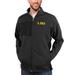 Men's Antigua Heather Black LSU Tigers Course Full-Zip Jacket