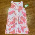 Lilly Pulitzer Dresses | Lilly Pulitzer Girls Little Lilly Lace Trimmed Resort White Conched Out Shift | Color: Pink/White | Size: 8g