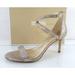 Michael Kors Shoes | Michael Kors Ava Mid Heel Ankle Strap Sandal Glitter Mesh Sand Gold Size 7.5 | Color: Gold | Size: 7.5