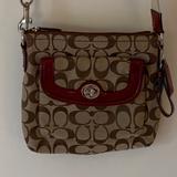 Coach Bags | Coach Swing Cross Body Purse Bag Red Tan Beige Khaki Vermilion | Color: Brown/Red | Size: Os