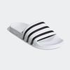 Badesandale ADIDAS ORIGINALS "ADILETTE", Gr. 40,5, weiß (weiß, core schwarz, weiß), Synthetik, sportlich, Schuhe Badelatschen Pantolette Schlappen