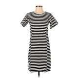 J.Crew Casual Dress - Shift: Black Stripes Dresses - Women's Size 2X-Small