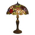 Vintage Classic Pastoral 16 Inch Flowers Stained Glass Tiffany Table Lamp Restaurant Bedroom Study Store Bedside Lamp Desk Light