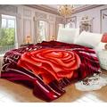 Modern 3D 2 Ply Reverisible Super Soft Blanket Faux Fur Luxury Mink Throw Warm Blanket (Red, Large 200 x 240 cm)