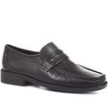 Pavers Men's Leather Loafers - Black Size 8 (42)