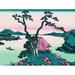 ArtVerse Japanese Lake Wood Block Print Removable Art Wall Decal Vinyl in Pink/Green/White | 36" H x 48" W | Wayfair HOK092A3648A